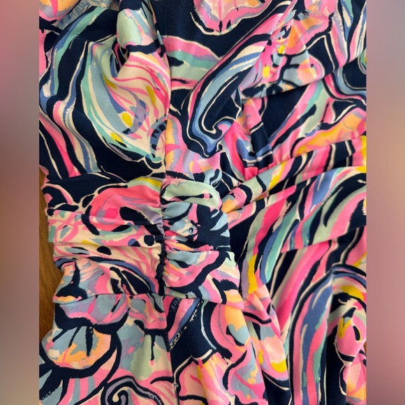 Lilly Pulitzer Parigi Dress SZ S Nauti Navy Boho Bateau - Picture 9 of 15